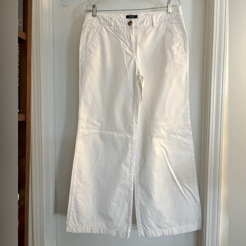 Lands End, Size 8 wide-leg, mid-rise chinos